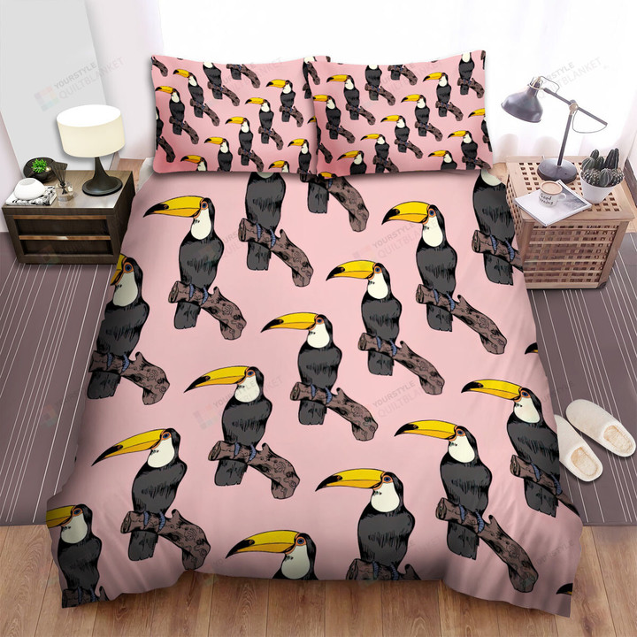The Toucan Seamless Illustration Bed Sheets Spread Duvet Cover Bedding Sets