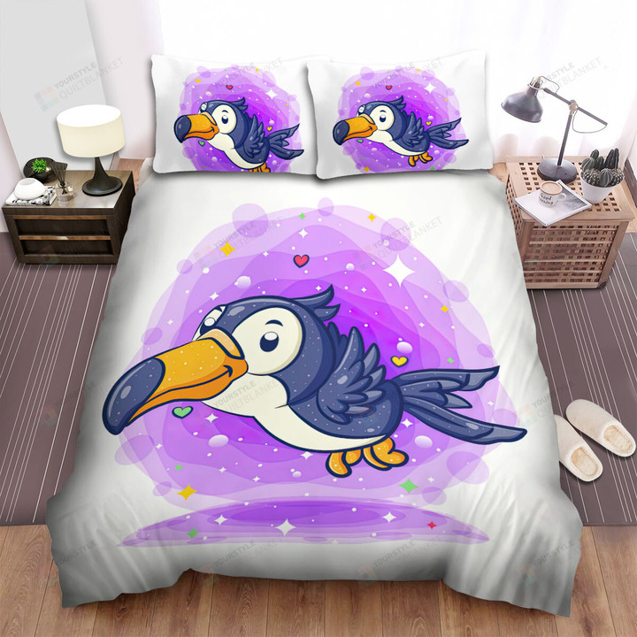 The Toucan In The Violet Space Bed Sheets Spread Duvet Cover Bedding Sets