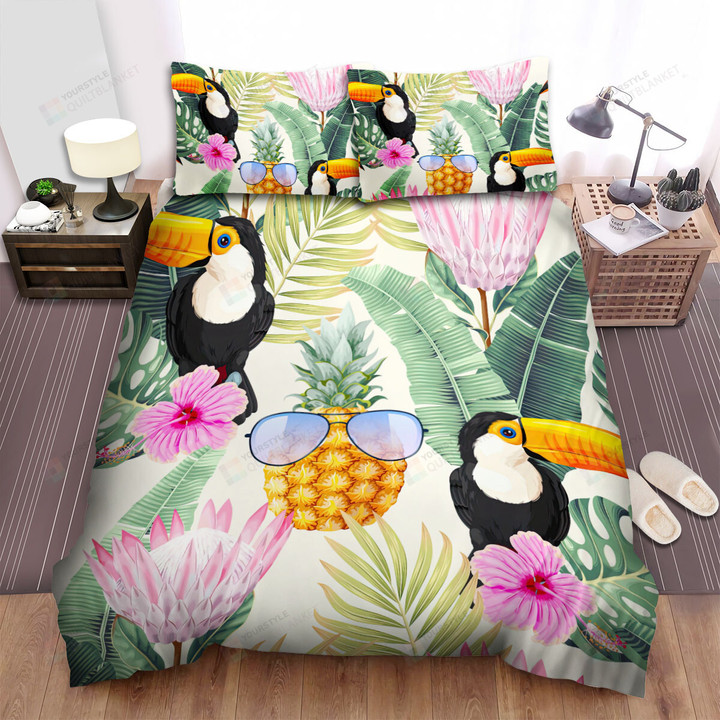 The Toucan And A Pineapple Bed Sheets Spread Duvet Cover Bedding Sets
