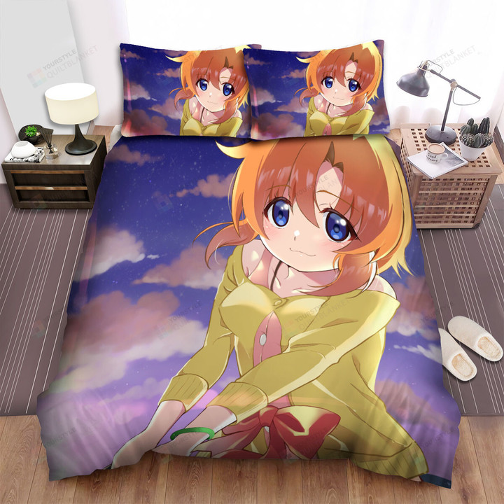 Higurashi When They Cry Ryuuguu Rena At Sunset Artwork Bed Sheets Spread Duvet Cover Bedding Sets