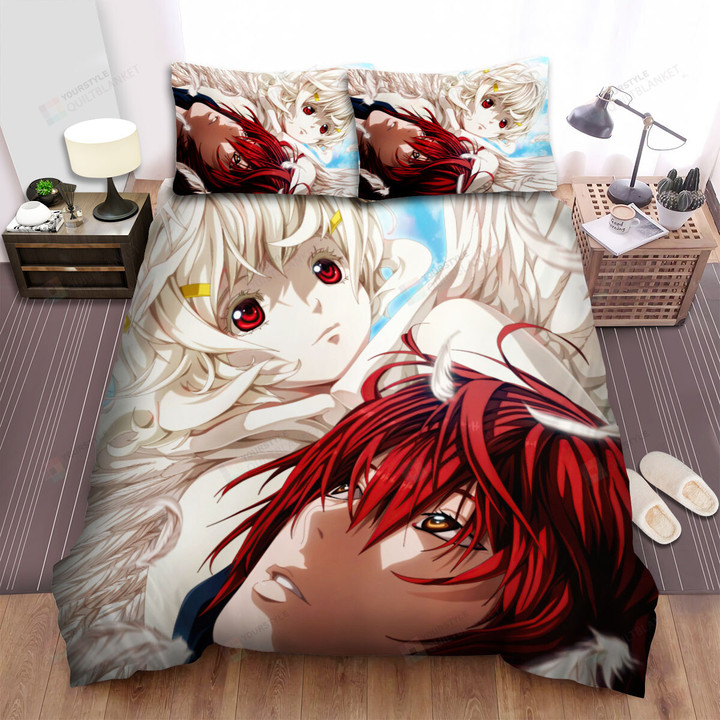 Platinum End Nasse & Mirai Anime Artwork Bed Sheets Spread Duvet Cover Bedding Sets