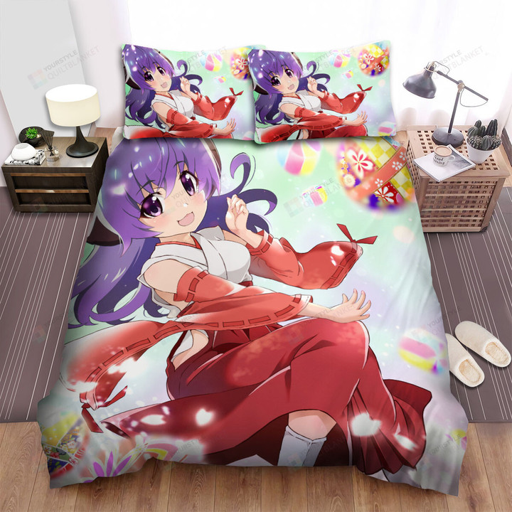 Higurashi When They Cry Furude Hanyuu In Festival Artwork Bed Sheets Spread Duvet Cover Bedding Sets