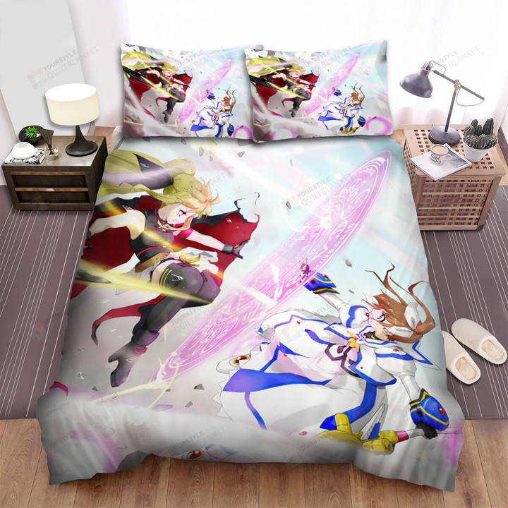 Magical Girl Lyrical Nanoha Vs Fate Digital Art Bed Sheets Spread Duvet Cover Bedding Sets