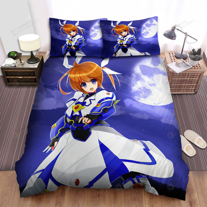 Magical Girl Lyrical Nanoha In The Moonlight Artwork Bed Sheets Spread Duvet Cover Bedding Sets