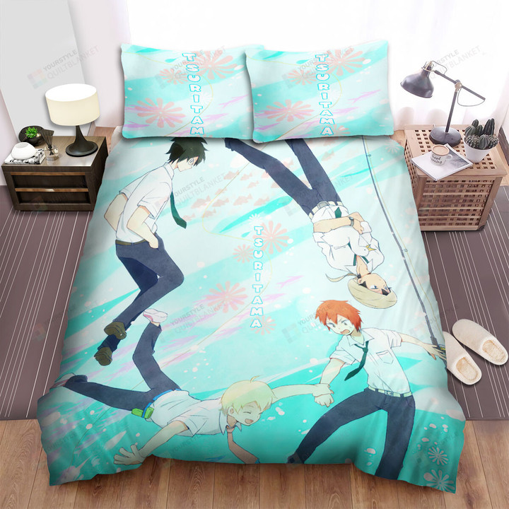 Tsuritama The Boys Floating In The Sea Bed Sheets Spread Duvet Cover Bedding Sets