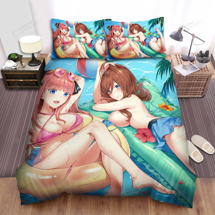 The Quintessential Quintuplets Miku & Nino In Sexy Bikinis Bed Sheets Spread Duvet Cover Bedding Sets