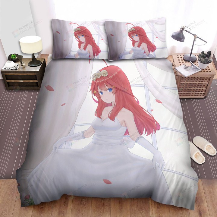 The Quintessential Quintuplets Itsuki Nakano In Wedding Dress Bed Sheets Spread Duvet Cover Bedding Sets
