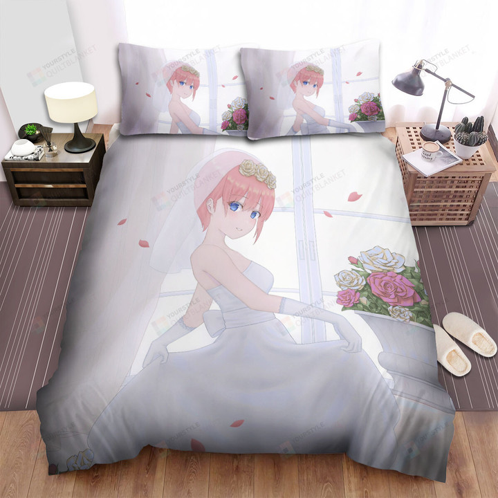 The Quintessential Quintuplets Ichika Nakano In Wedding Dress Bed Sheets Spread Duvet Cover Bedding Sets