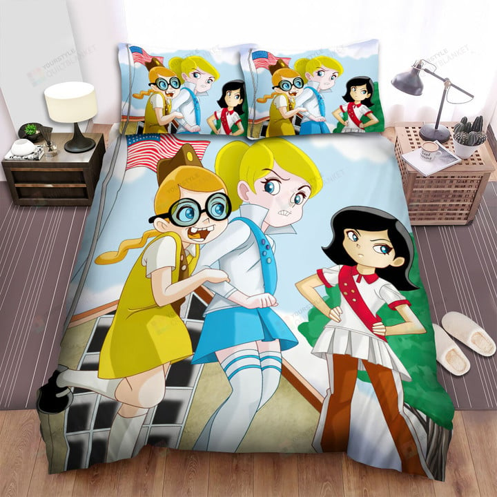 The Mighty B! Bessie, Portia And Gwen Illustration Bed Sheets Spread Duvet Cover Bedding Sets