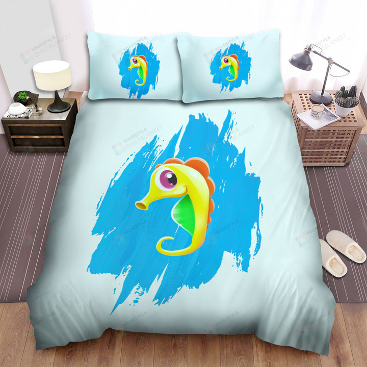 The Wild Animal - The Yellow Seahorse And Bue Lacquer Bed Sheets Spread Duvet Cover Bedding Sets