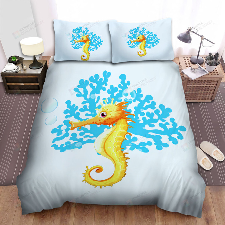 The Wild Animal - The Seahorse And The Blue Coral Bed Sheets Spread Duvet Cover Bedding Sets