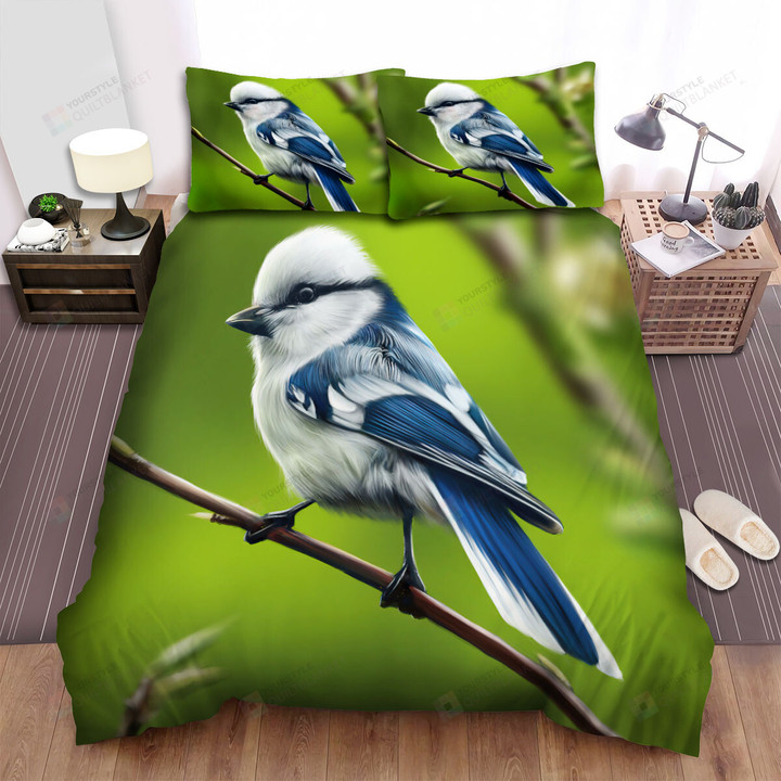 The Wild Animal - The Blue Jay Standing On The Tree Digital Art Bed Sheets Spread Duvet Cover Bedding Sets