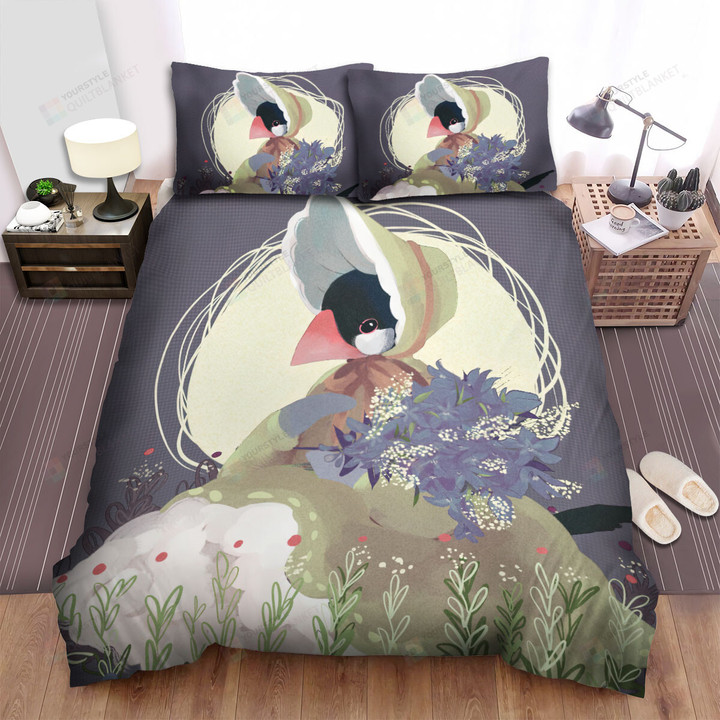 The Sparrow Lady Holding Flowers Bed Sheets Spread Duvet Cover Bedding Sets