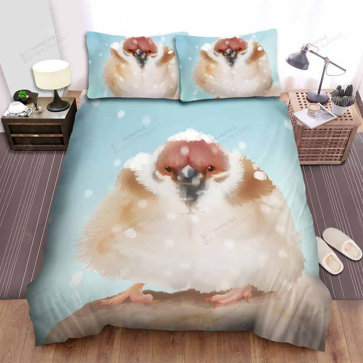 The Sparrow Under The Snow Bed Sheets Spread Duvet Cover Bedding Sets