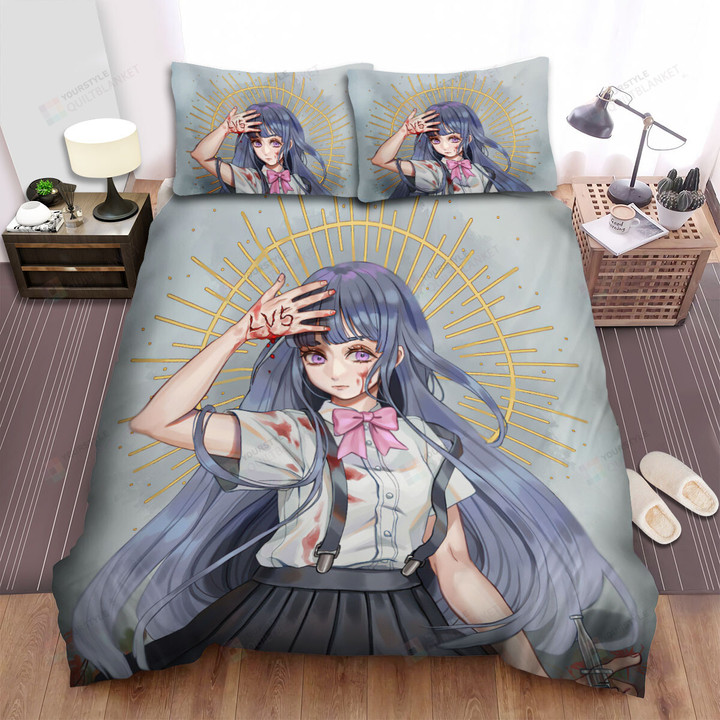 Higurashi When They Cry Furude Rika's Quote Artwork Bed Sheets Spread Duvet Cover Bedding Sets