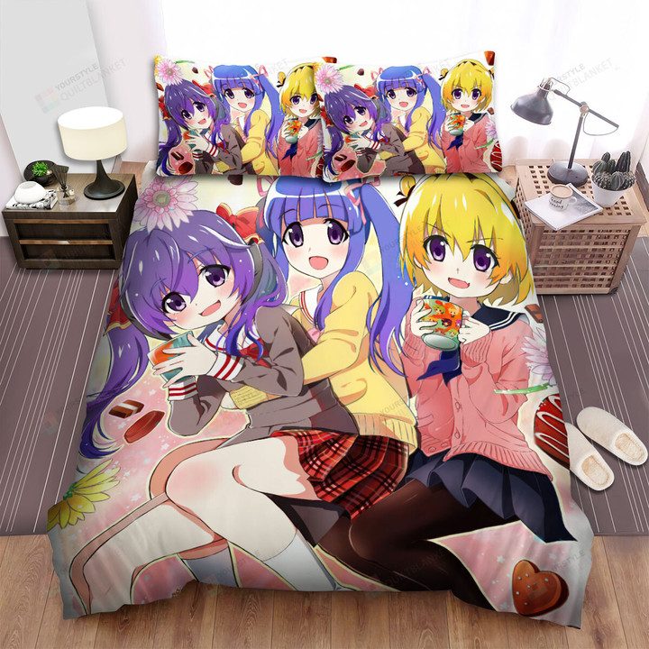 Higurashi When They Cry The Girls Digital Artwork Bed Sheets Spread Duvet Cover Bedding Sets