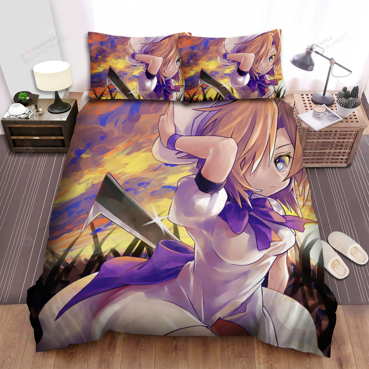 Higurashi When They Cry Ryuuguu Rena In Sunset Sky Painting Bed Sheets Spread Duvet Cover Bedding Sets