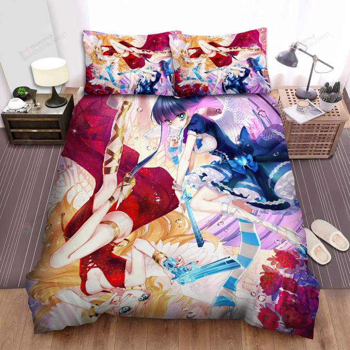 Panty & Stocking With Garterbelt The Anarchy Sisters In Angel Form Artwork Bed Sheets Spread Duvet Cover Bedding Sets