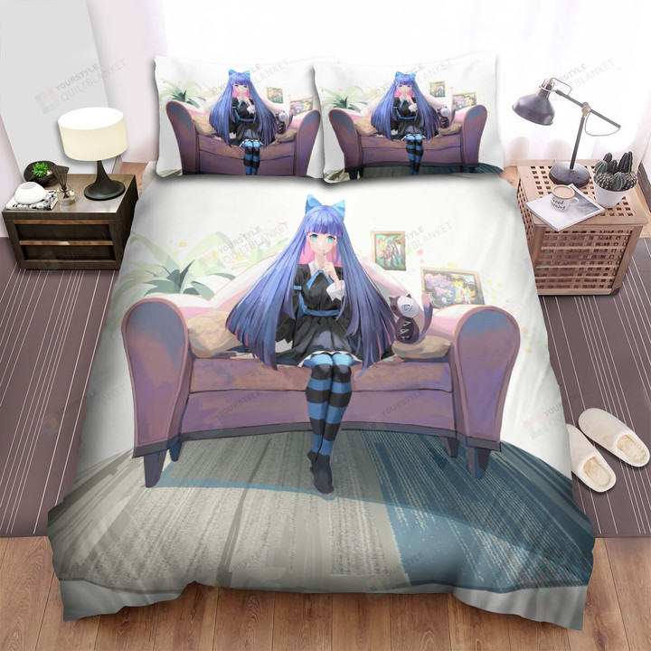 Panty & Stocking With Garterbelt Stocking On Her Sofa Artwork Bed Sheets Spread Duvet Cover Bedding Sets