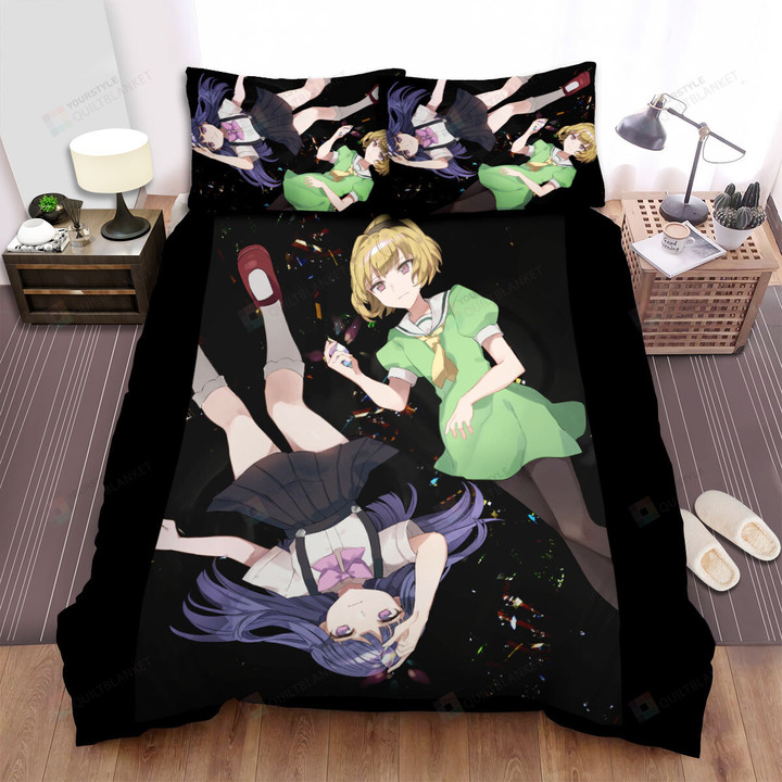 Higurashi When They Cry Rika & Rena With Magic Crystal Bed Sheets Spread Duvet Cover Bedding Sets