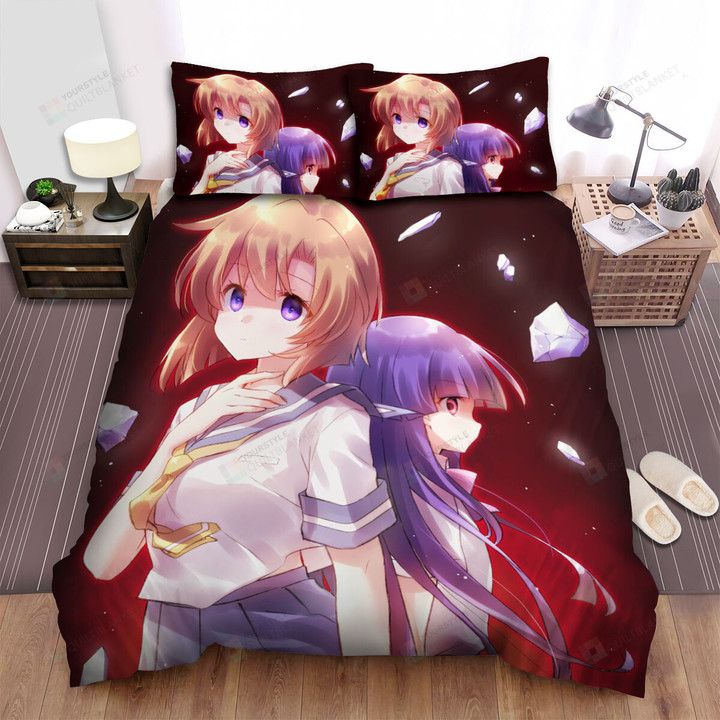 Higurashi When They Cry Rika & Rena Side By Side Bed Sheets Spread Duvet Cover Bedding Sets