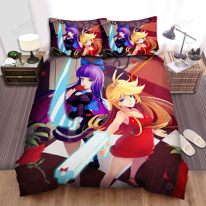 Panty & Stocking With Garterbelt The Anarchy Sisters Artwork Bed Sheets Spread Duvet Cover Bedding Sets