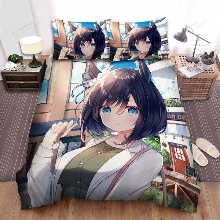 Umamusume Pretty Derby Eishin Flash's Work Outfit Bed Sheets Spread Duvet Cover Bedding Sets