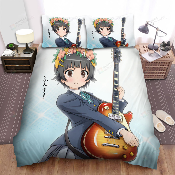 A Certain Scientific Railgun Uiharu Kazari Playing Guitar Bed Sheets Spread Duvet Cover Bedding Sets