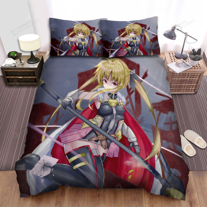 Magical Girl Lyrical Nanoha Fate Testarossa With Her Bardiche Hornet Bed Sheets Spread Duvet Cover Bedding Sets