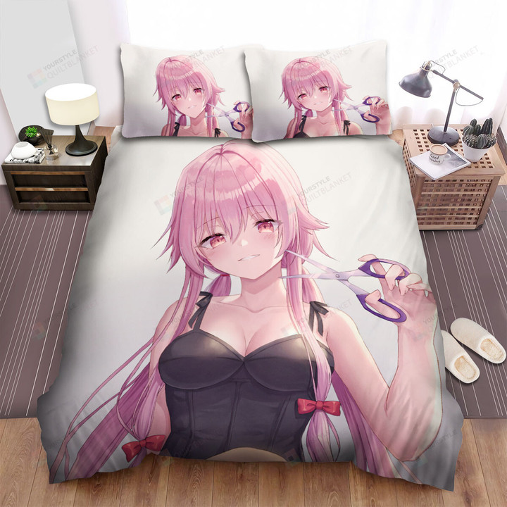 Future Diary Gasai Yuno With A Scissors Bed Sheets Spread Duvet Cover Bedding Sets