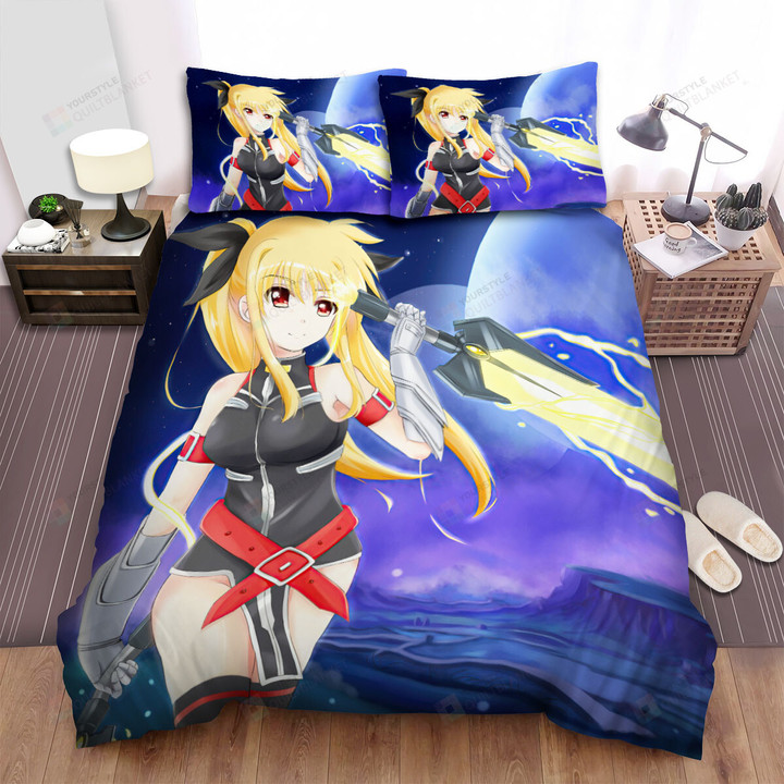 Magical Girl Lyrical Nanoha Fate Testarossa With Her Blazing Blade Bed Sheets Spread Duvet Cover Bedding Sets