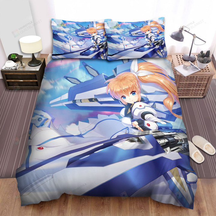 Magical Girl Lyrical Nanoha Takamachi Nanoha In Air Battle Bed Sheets Spread Duvet Cover Bedding Sets