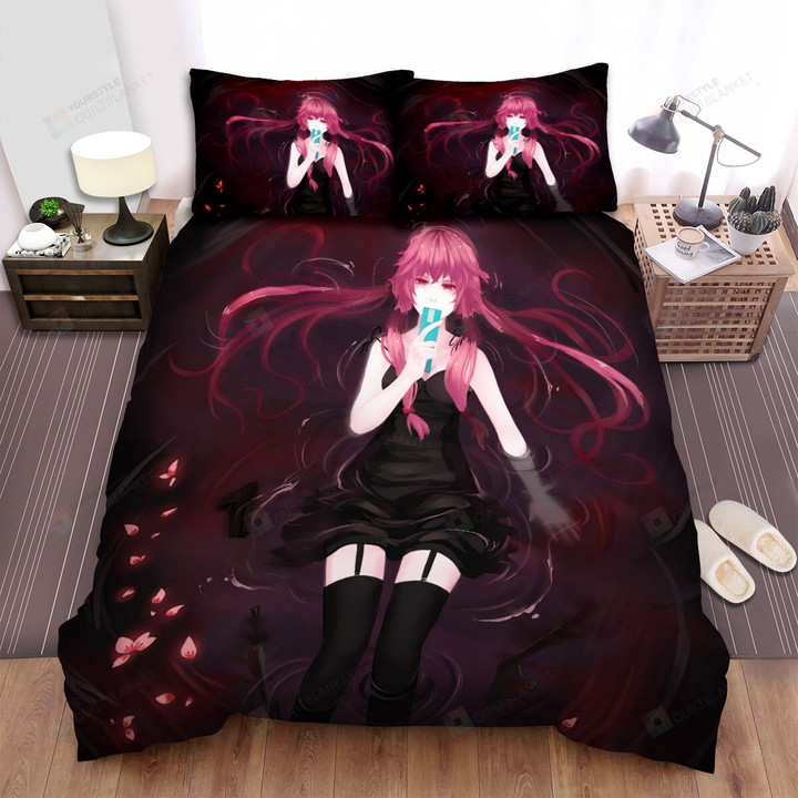 Future Diary Gasai Yuno In Water Digital Artwork Bed Sheets Spread Duvet Cover Bedding Sets