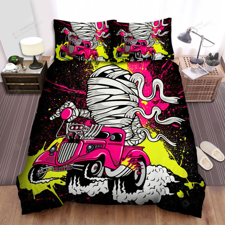 Halloween Mummy Racing Paint Splash Bed Sheets Spread Duvet Cover Bedding Sets