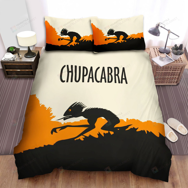 Chupacabra Minimal Poster Illustration Bed Sheets Spread Duvet Cover Bedding Sets