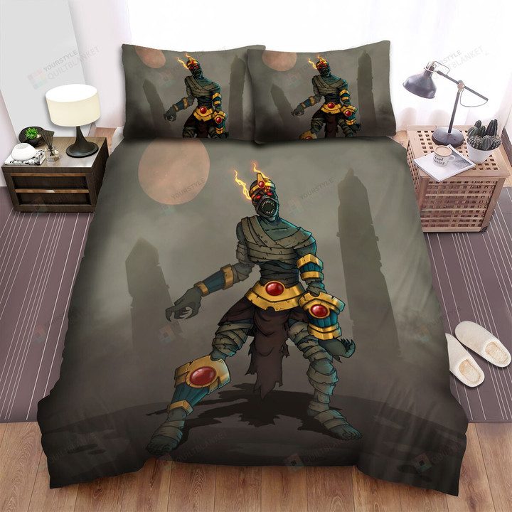 Halloween Mummy With Red Eyes And Gold Jewelries Bed Sheets Spread Duvet Cover Bedding Sets