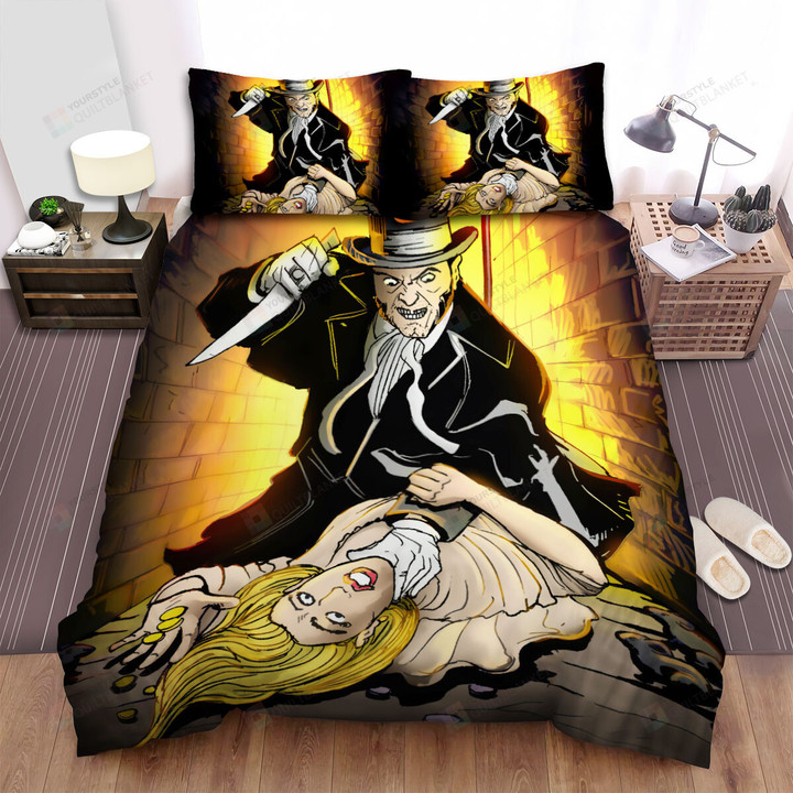 Halloween Jack The Ripper And His Prey Bed Sheets Spread Duvet Cover Bedding Sets