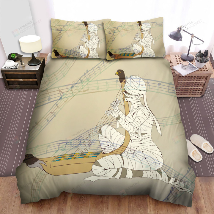 Halloween Mummy Girl Playing Music Bed Sheets Spread Duvet Cover Bedding Sets