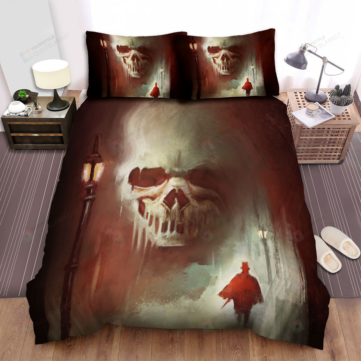 Halloween Jack The Ripper And Skull Art Painting Bed Sheets Spread Duvet Cover Bedding Sets