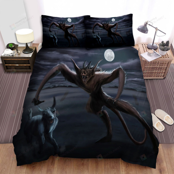 Chupacabra Chasing The Prey Artwork Bed Sheets Spread Duvet Cover Bedding Sets