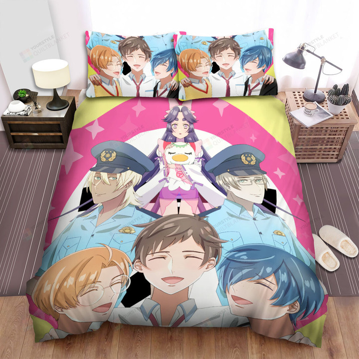Sarazanmai Main Characters Smiling Artwork Bed Sheets Spread Duvet Cover Bedding Sets