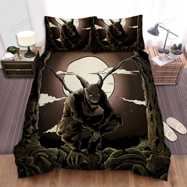 Chupacabra On Goat Skulls Artwork Bed Sheets Spread Duvet Cover Bedding Sets