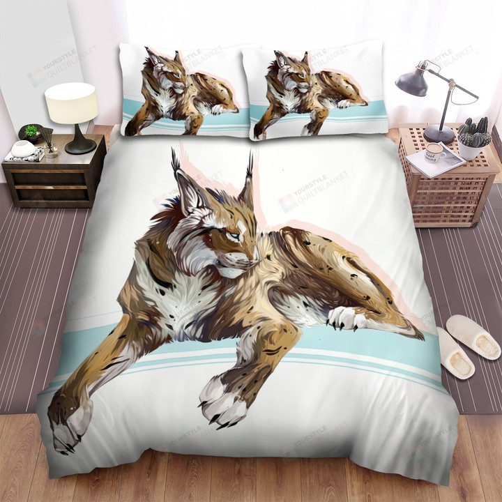The Wild Animal - The Lynx Lying Wallpaper Bed Sheets Spread Duvet Cover Bedding Sets
