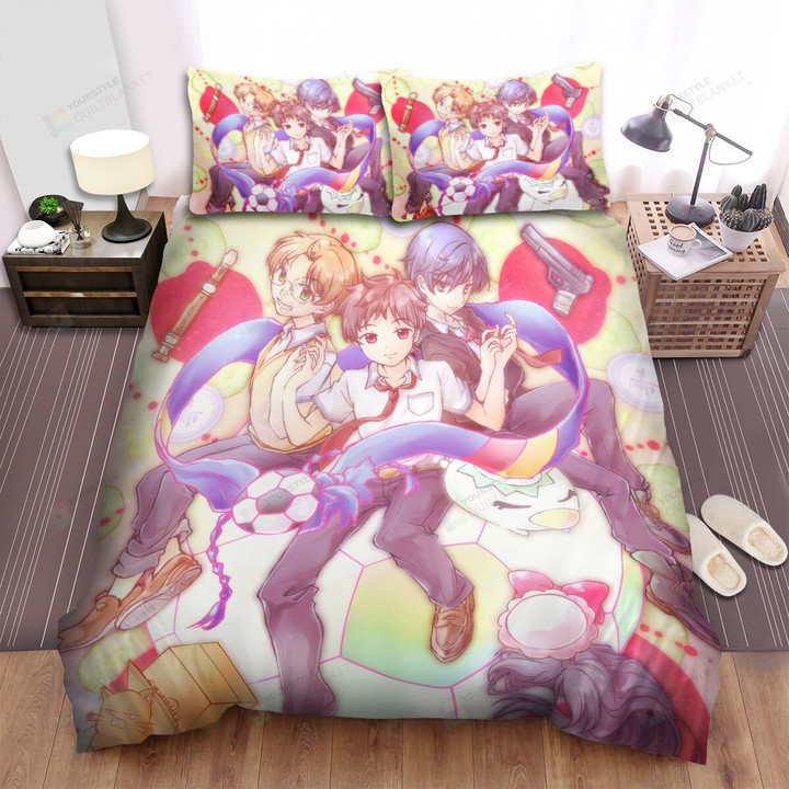 Sarazanmai Kazuki, Toi, And Enta Unite Together Artwork Bed Sheets Spread Duvet Cover Bedding Sets