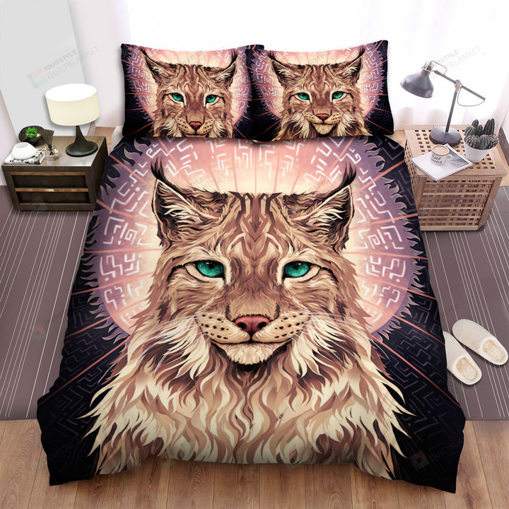The Wild Animal - The Lynx And The Ancient Words Bed Sheets Spread Duvet Cover Bedding Sets