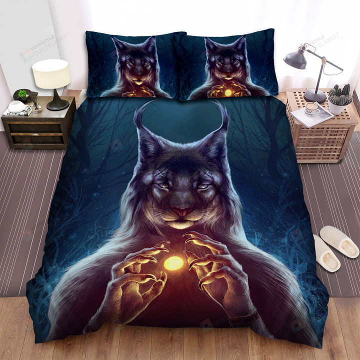 The Wild Animal - The Lynx Doing Magic Art Bed Sheets Spread Duvet Cover Bedding Sets
