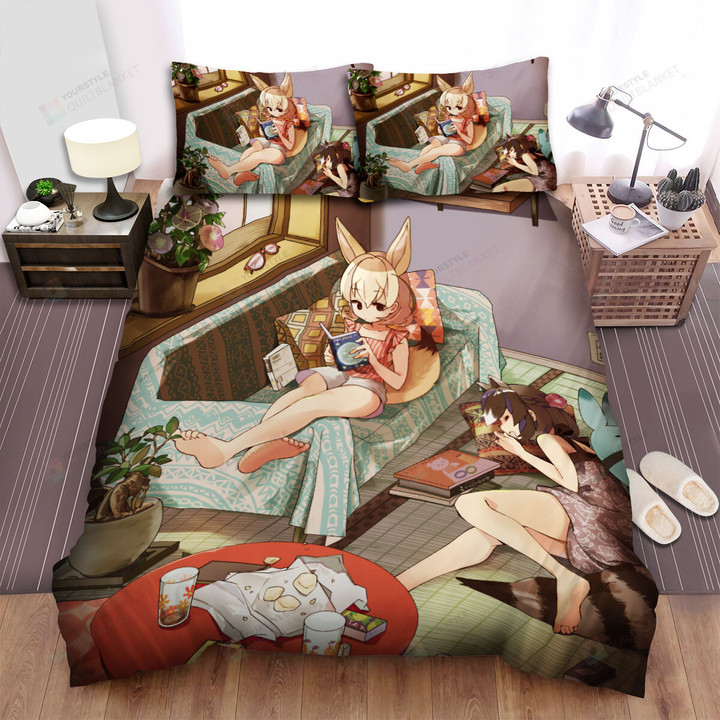 Kemono Friends Inside Fennec's Room Artwork Bed Sheets Spread Duvet Cover Bedding Sets
