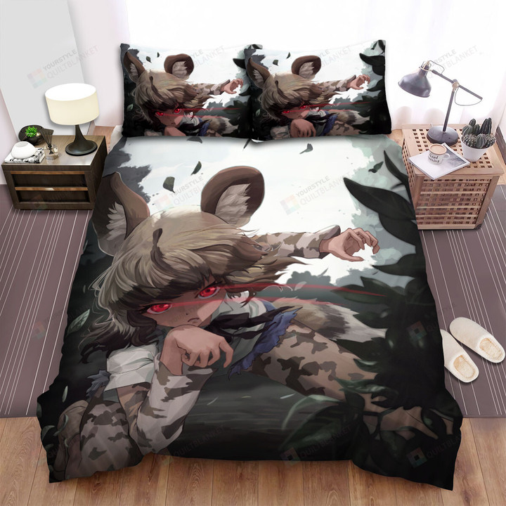 Kemono Friends African Wild Dog Portrait Illustration Bed Sheets Spread Duvet Cover Bedding Sets