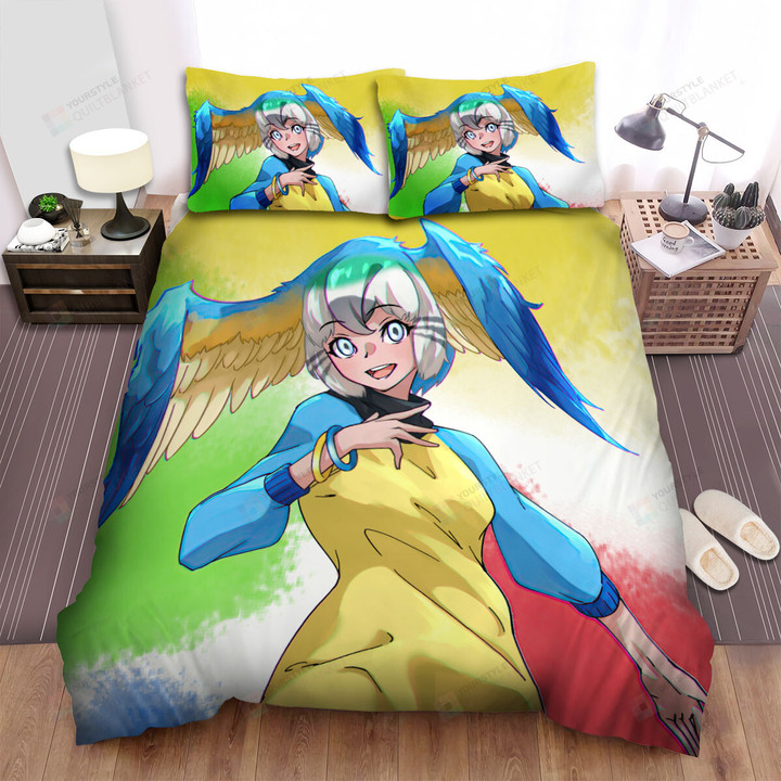 Kemono Friends Blue-And-Yellow Macaw Artwork Bed Sheets Spread Duvet Cover Bedding Sets