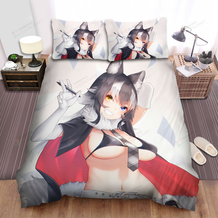 Kemono Friends Sexy Grey Wolf Artwork Bed Sheets Spread Duvet Cover Bedding Sets